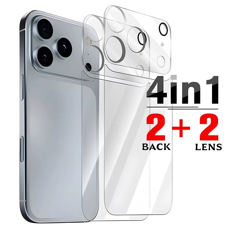 17PM Verre trempé pour Iphone 17 Air 16 15 14 plus Pro Max 17Air 17Pro Protecteur arrière 9H Film d'objectif d'appareil photo pour Iphone17 Iphone16