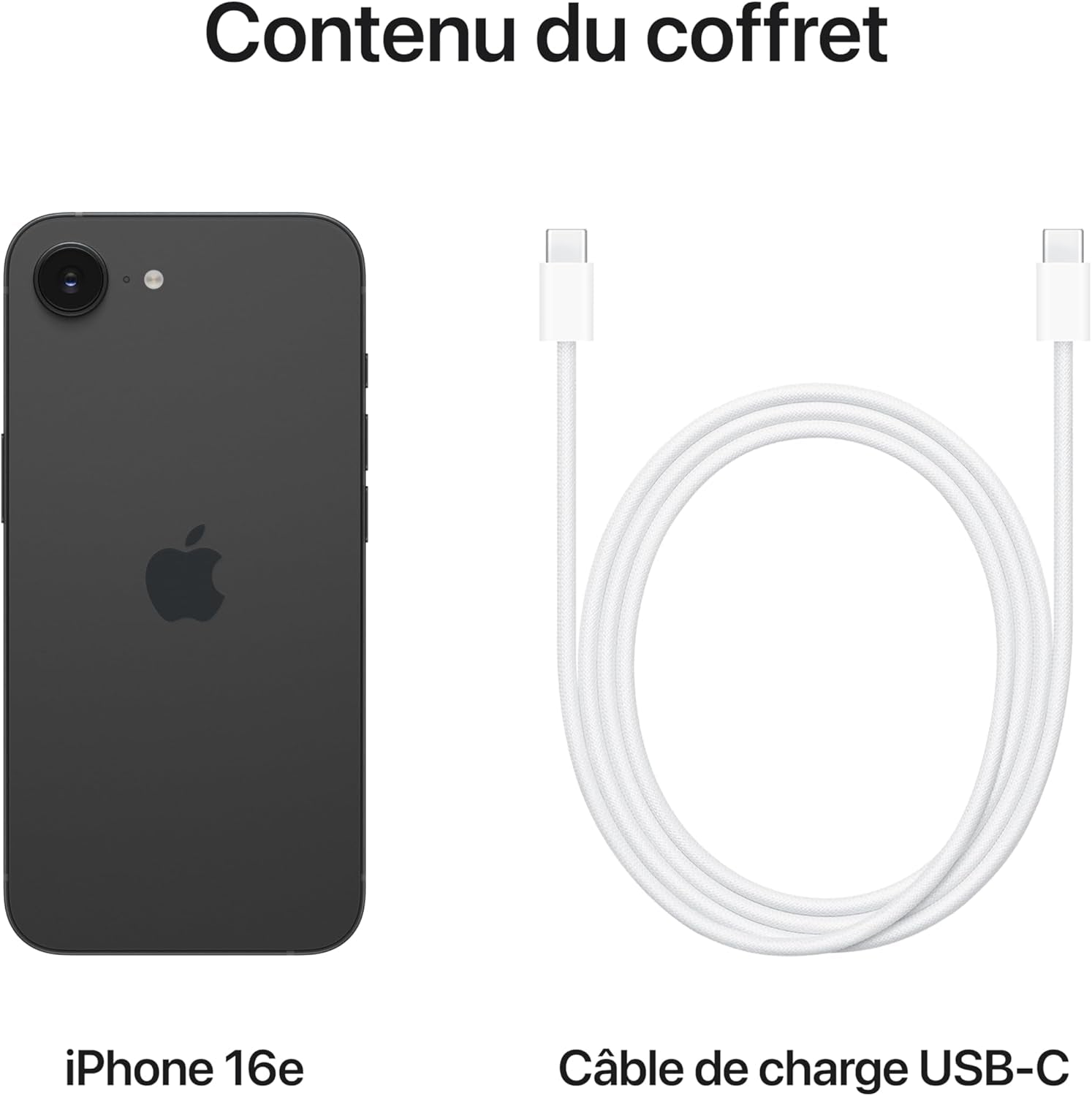 Iphone 16E 128 Go : Conçu Pour  Intelligence, Puce A18, Autonomie De Taille, Caméra Fusion 48 Mpx, Écran Super Retina XDR De 6,1 Pouces; Noir