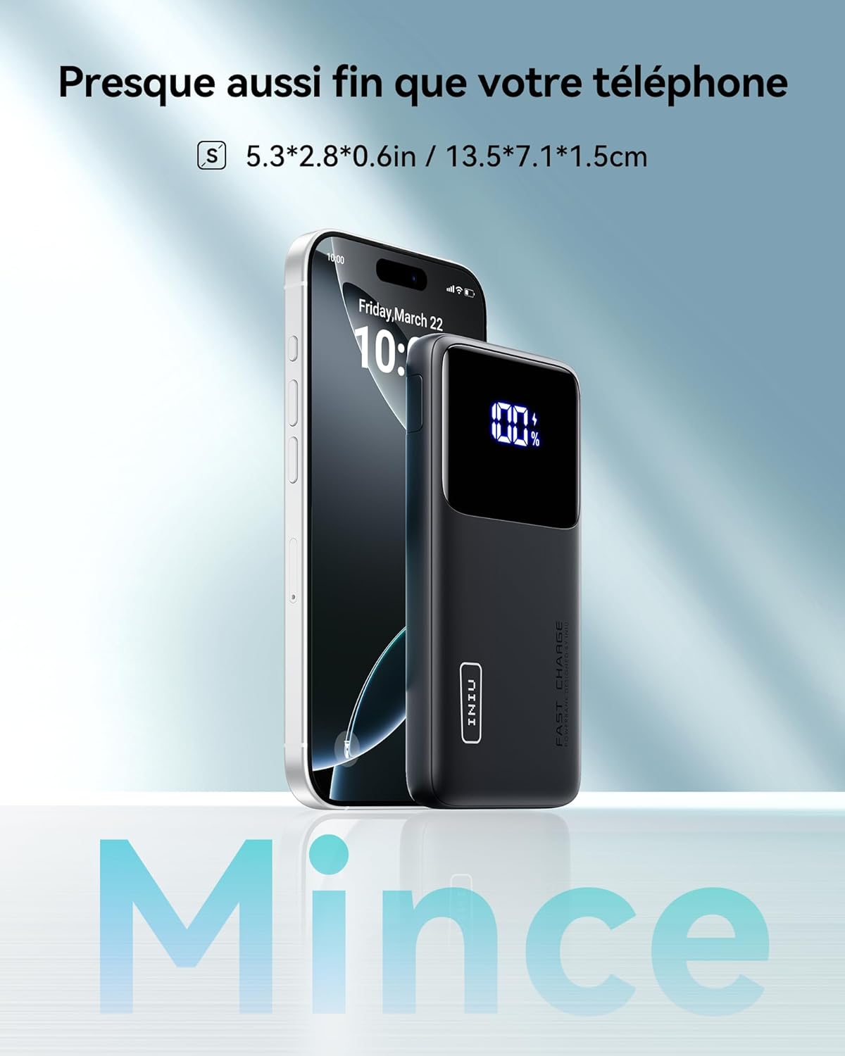 Batterie Externe, 22.5W 10000Mah Power Bank, Batterie Portable USB C Input & Output PD3.0 QC4.0 Charge Rapide Powerbank Compatible Avec Iphone 16 15 14 13 12 Pro Max plus Samsung Ipad Pro Etc