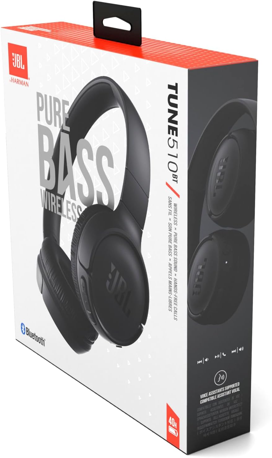 TUNE 510BT – Casque Supra-Auriculaire Sans Fil – Equipé De La Technologie Bluetooth – Connection Multi-Points – Léger, Confortable Et Pliable – Jusqu’À 40 Hrs D’Écoute – Noir