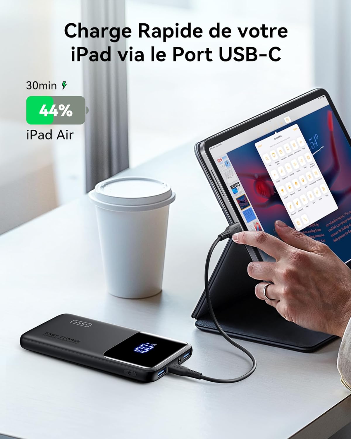 Batterie Externe, 22.5W 10000Mah Power Bank, Batterie Portable USB C Input & Output PD3.0 QC4.0 Charge Rapide Powerbank Compatible Avec Iphone 16 15 14 13 12 Pro Max plus Samsung Ipad Pro Etc