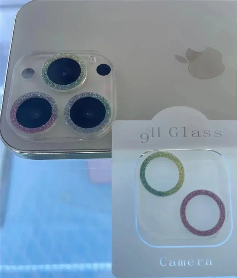 Étui de protection d'objectif d'appareil photo transparent Bling Glitter Diamond pour Iphone 15 14 13 12 17 16 Pro Max Mini plus 16Pro 15Pro 16Promax