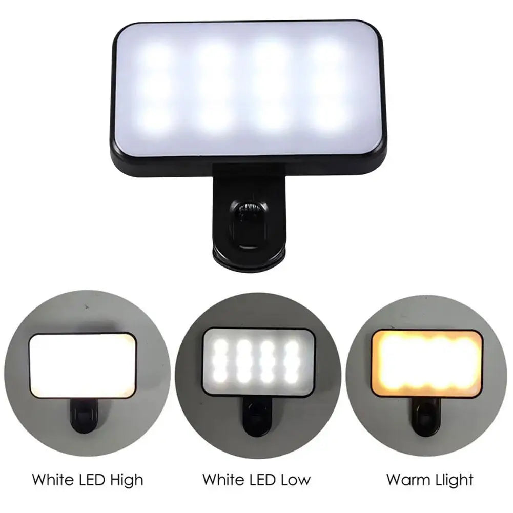 Pocket LED Selfie Light for Iphone Ipad Mobile Phone Laptop Clip Flash Fill Video Photo Ringlight Photography Lamp