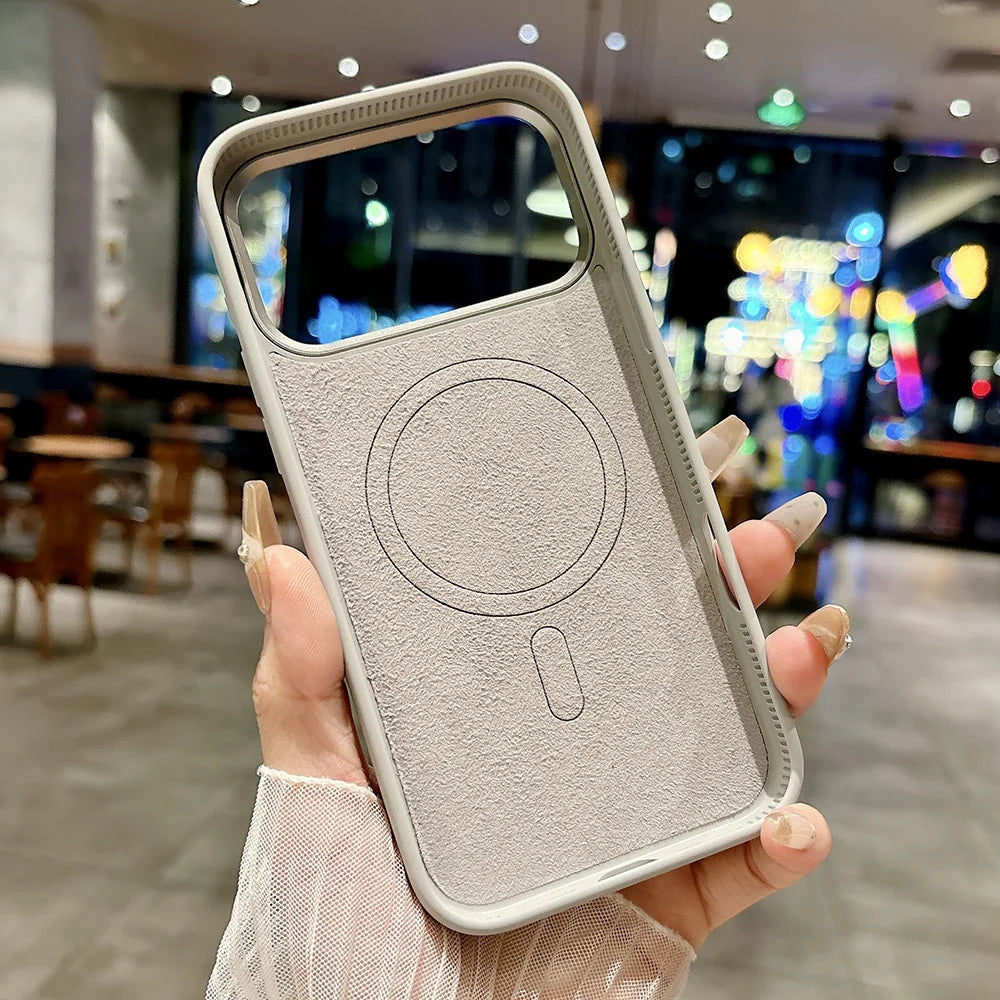 Pour Magsafe Coque en Silicone Liquide pour iPhone 17 Pro Max 15 16 Pro Max 17 Air Ripple Water Microfibre Doublure Magnétique