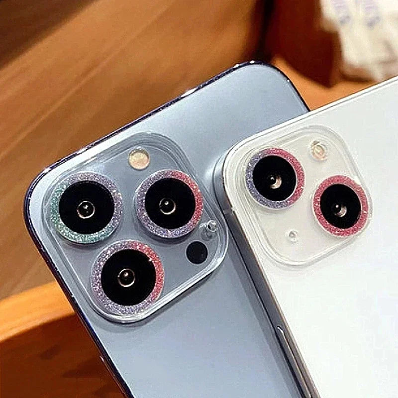Étui de protection d'objectif d'appareil photo transparent Bling Glitter Diamond pour Iphone 15 14 13 12 17 16 Pro Max Mini plus 16Pro 15Pro 16Promax