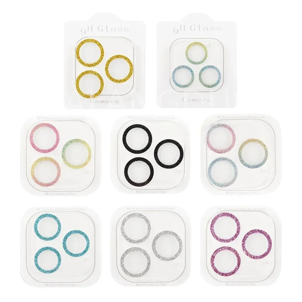 Étui de protection d'objectif d'appareil photo transparent Bling Glitter Diamond pour Iphone 15 14 13 12 17 16 Pro Max Mini plus 16Pro 15Pro 16Promax