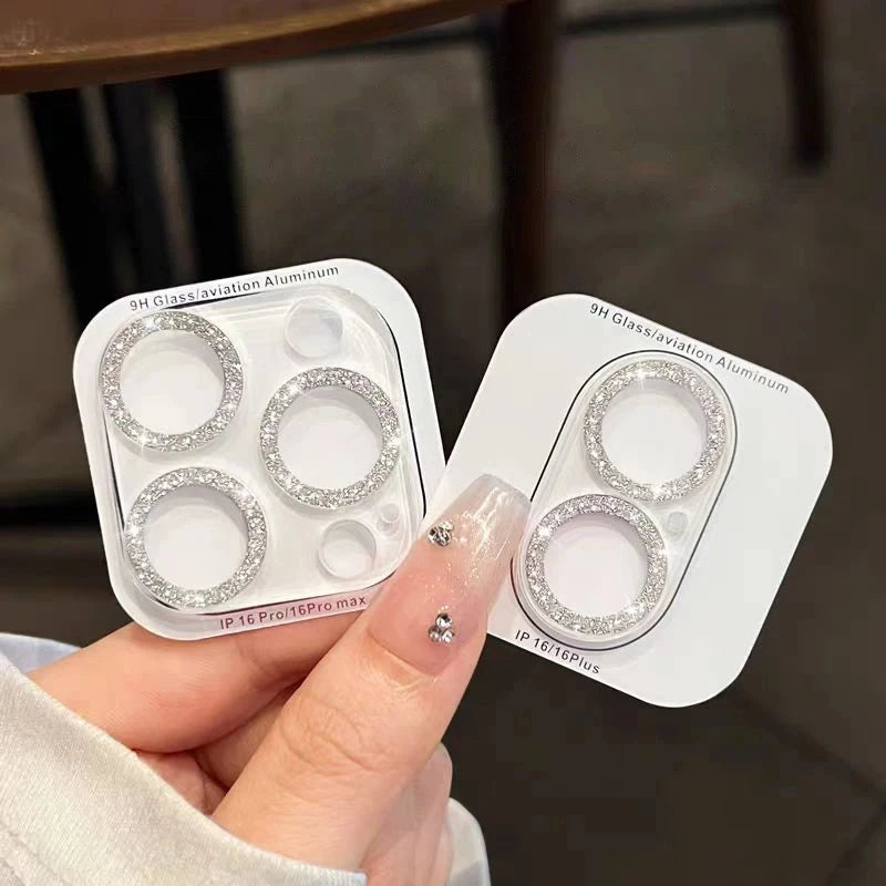 Étui de protection d'objectif d'appareil photo transparent Bling Glitter Diamond pour Iphone 15 14 13 12 17 16 Pro Max Mini plus 16Pro 15Pro 16Promax