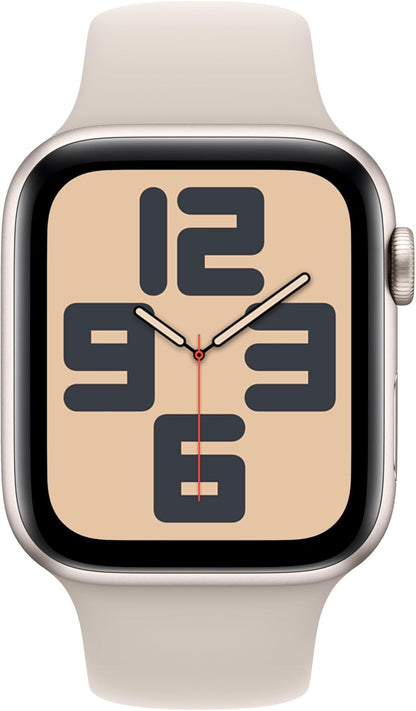 Watch SE (2E Génération, 2023) [GPS 40 Mm] Montre Intelligente Avec Boîtier En Aluminium Starlight Avec Bracelet Sport Starlight S/M, Suivi De Fitness Et De Sommeil, Détection D'Accident,