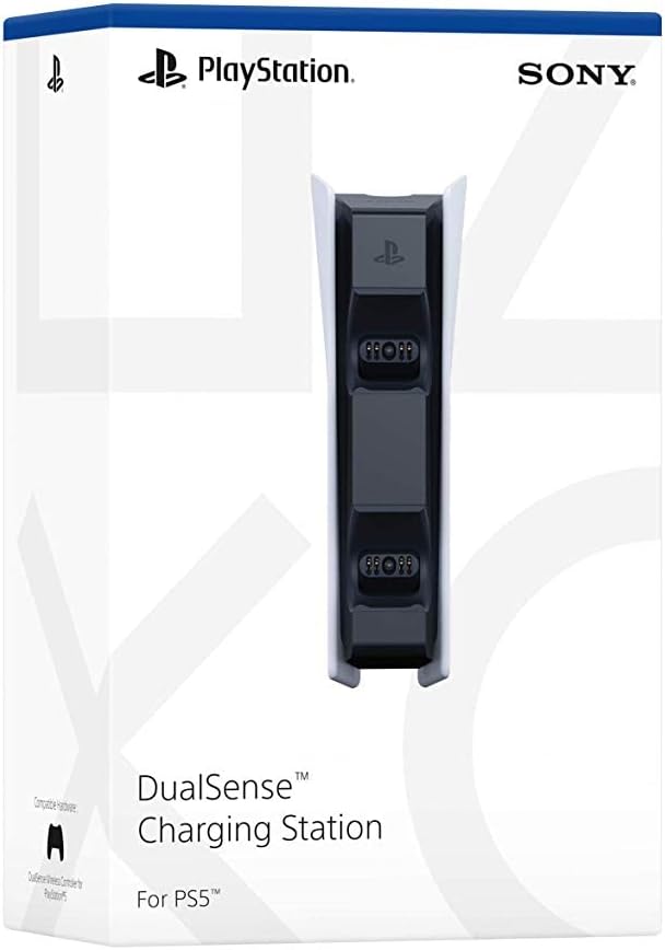 Sony, Station De Rechargement Dualsense PS5, Chargeur De Manette  5 Officielle, Couleur : Bicolore (Blanc Et Noir)