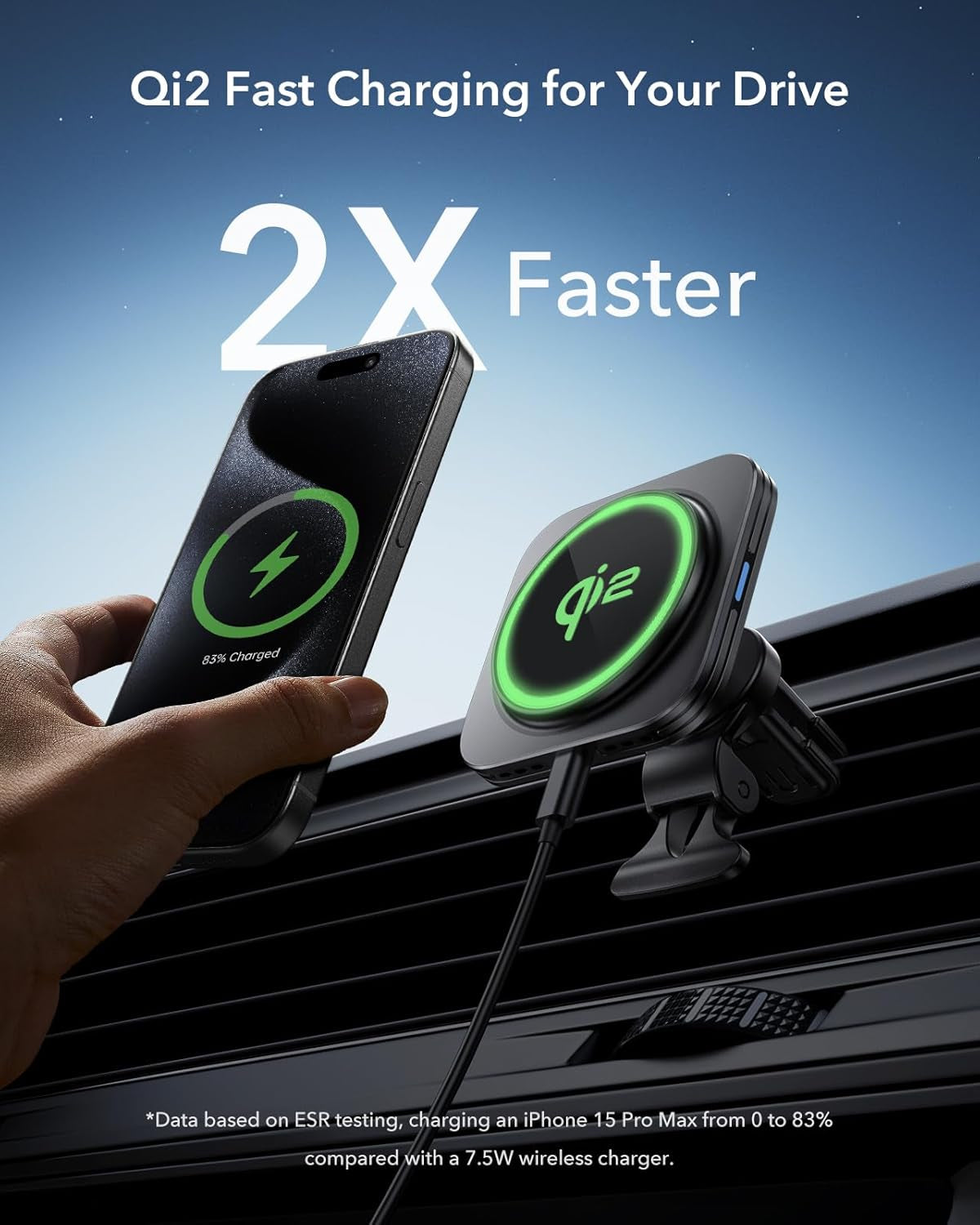Qi2 15W Chargeur De Voiture Magsafe, Chargeur Magnétique De Voiture Certifié Qi2, Pour Grille D'Aération/Tableau De Bord, Support Pour Iphone 16/15/14/13/12, Galaxy S25 Série, Charge Rapide, Noir