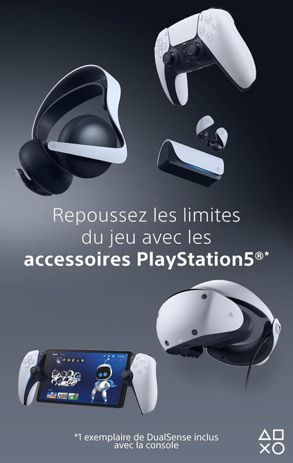 Sony, 5 Édition Standard, PS5 Avec 1 Manette Sans Fil Dualsense, Couleur : Blanche