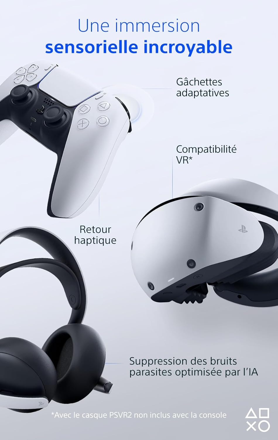 Sony, 5 Édition Standard, PS5 Avec 1 Manette Sans Fil Dualsense, Couleur : Blanche