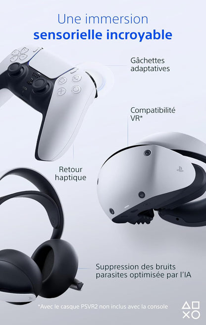 Sony, 5 Édition Standard, PS5 Avec 1 Manette Sans Fil Dualsense, Couleur : Blanche