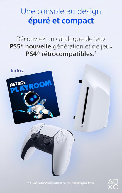 Sony, 5 Édition Standard, PS5 Avec 1 Manette Sans Fil Dualsense, Couleur : Blanche