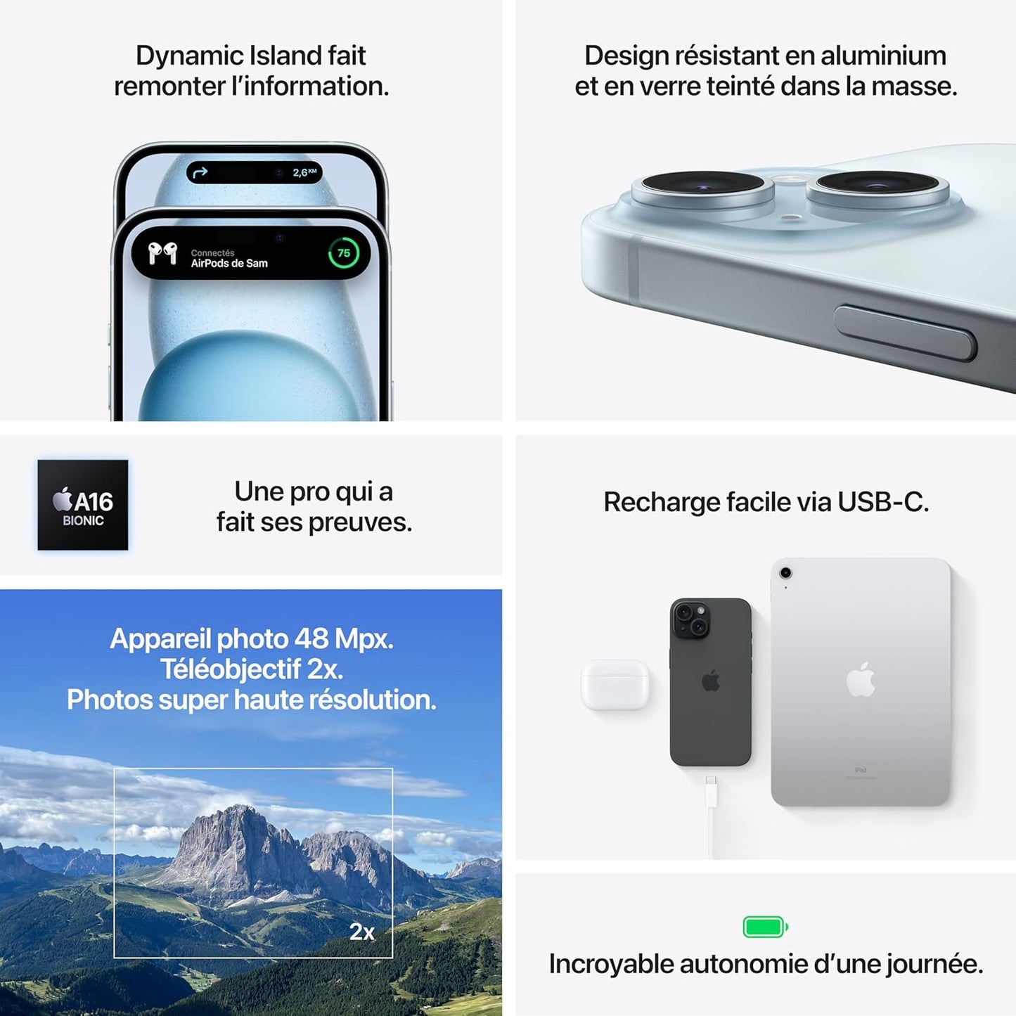 Iphone 15 (128 Go) - Noir
