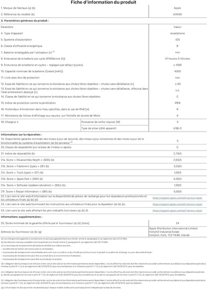 Iphone 16E 128 Go : Conçu Pour  Intelligence, Puce A18, Autonomie De Taille, Caméra Fusion 48 Mpx, Écran Super Retina XDR De 6,1 Pouces; Noir