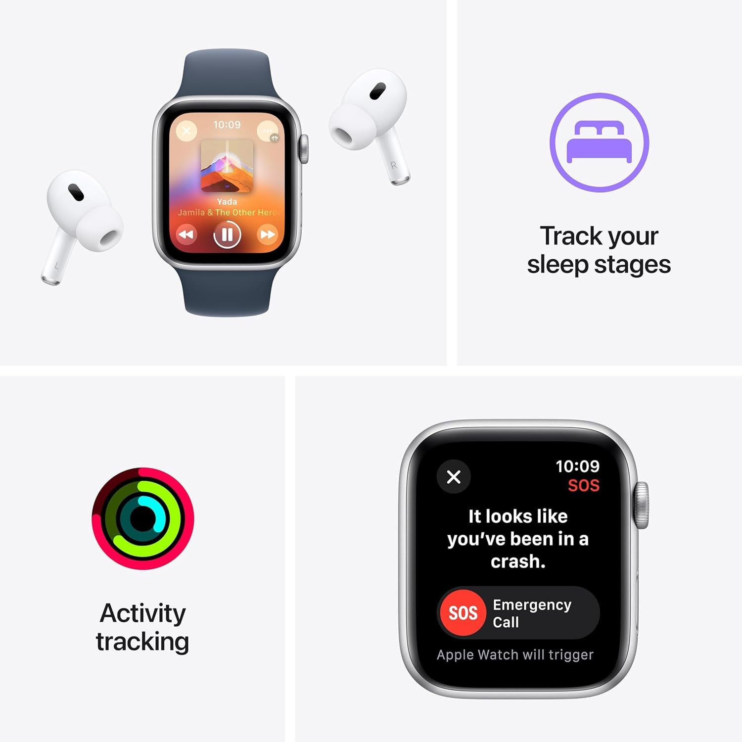 Watch SE (2E Génération, 2023) [GPS 40 Mm] Montre Intelligente Avec Boîtier En Aluminium Starlight Avec Bracelet Sport Starlight S/M, Suivi De Fitness Et De Sommeil, Détection D'Accident,