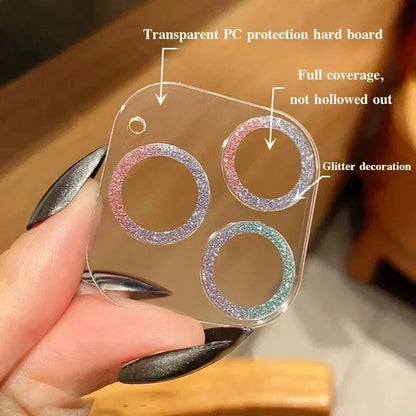 Étui de protection d'objectif d'appareil photo transparent Bling Glitter Diamond pour Iphone 15 14 13 12 17 16 Pro Max Mini plus 16Pro 15Pro 16Promax