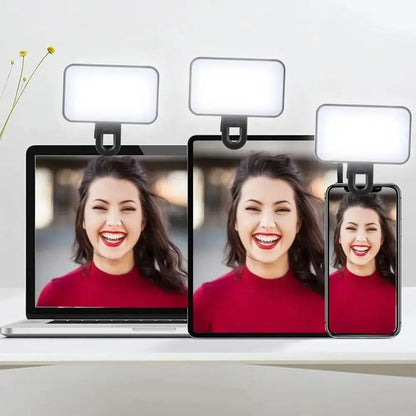 Pocket LED Selfie Light for Iphone Ipad Mobile Phone Laptop Clip Flash Fill Video Photo Ringlight Photography Lamp