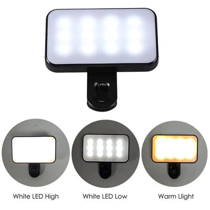 Pocket LED Selfie Light for Iphone Ipad Mobile Phone Laptop Clip Flash Fill Video Photo Ringlight Photography Lamp