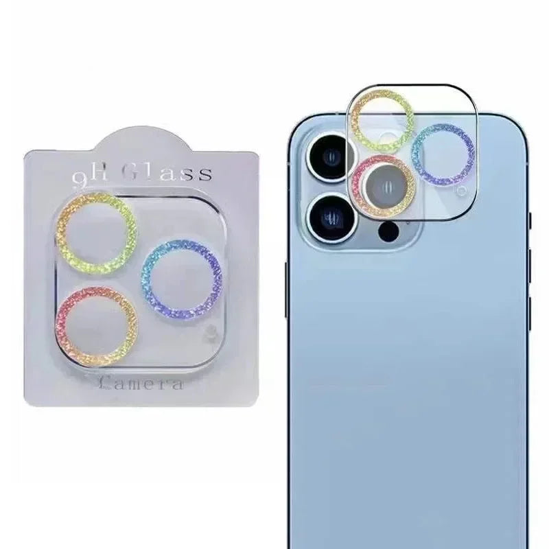 Étui de protection d'objectif d'appareil photo transparent Bling Glitter Diamond pour Iphone 15 14 13 12 17 16 Pro Max Mini plus 16Pro 15Pro 16Promax