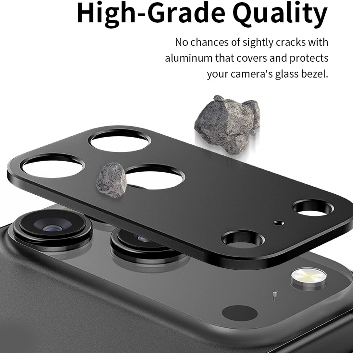 Housse d'objectif d'appareil photo en alliage d'aluminium en métal pour Iphone 17/17 Pro/17 Air/17 Promax Dureté Anti-rayures Autocollants d'appareil photo antichoc