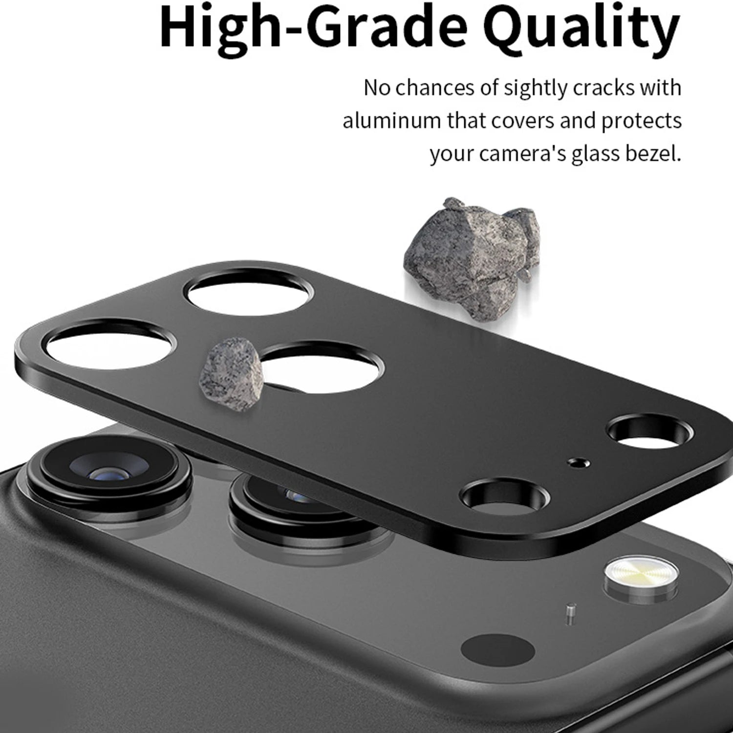 Housse d'objectif d'appareil photo en alliage d'aluminium en métal pour Iphone 17/17 Pro/17 Air/17 Promax Dureté Anti-rayures Autocollants d'appareil photo antichoc